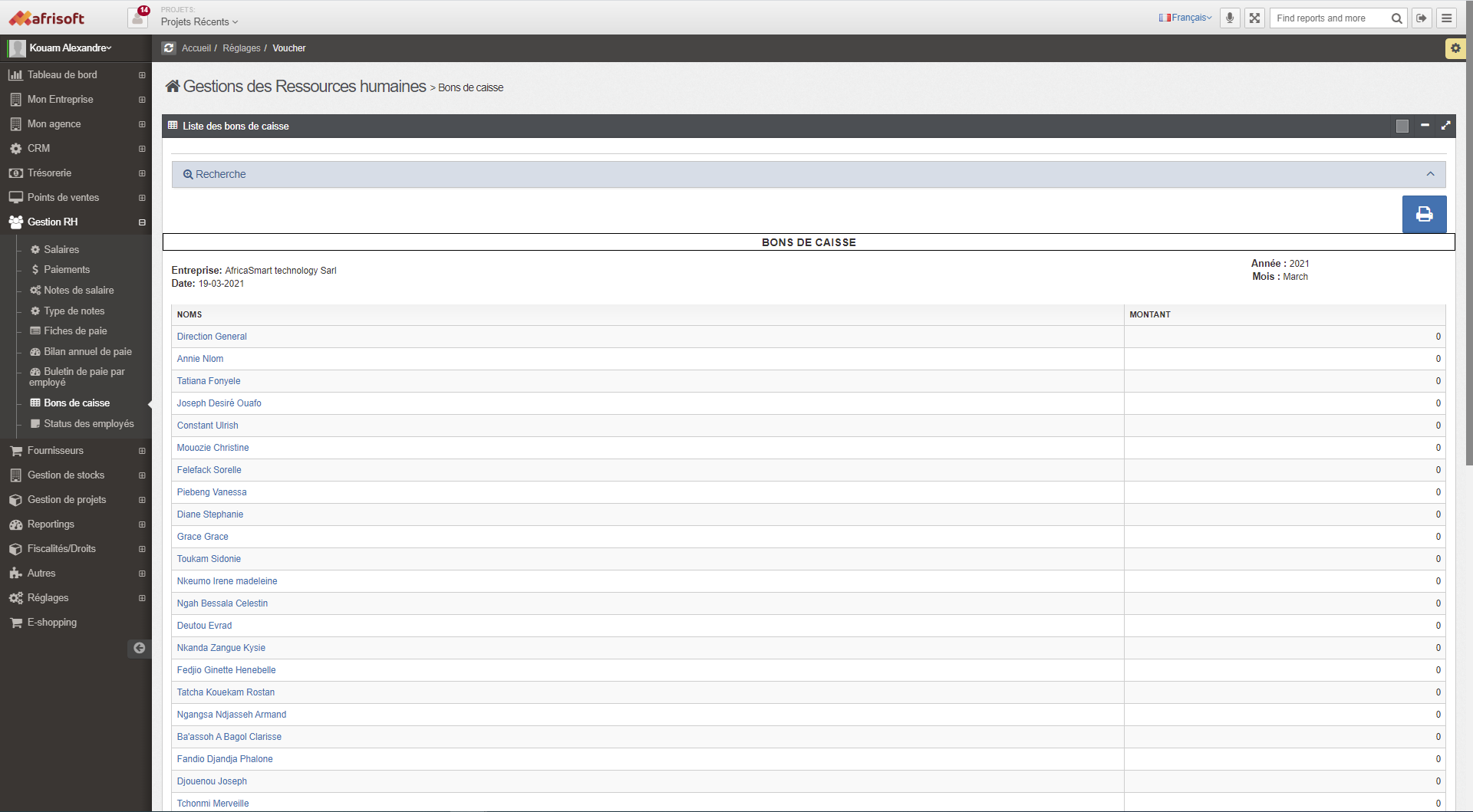 BMS Gestion des Ressources Humaines